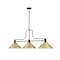 Z-Lite Melange Billiard, 3-Light, 14 In.W x 52 In.L x 21 In.H, Matte Black/Satin Gold 725-3MB-MSG - alternate 3